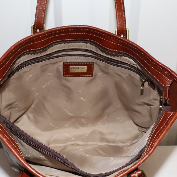 Gianni Conti Womens Brown Leather Tote Bag Large Buckle Adjust Straps With *Flaw - Picture 7 of 13